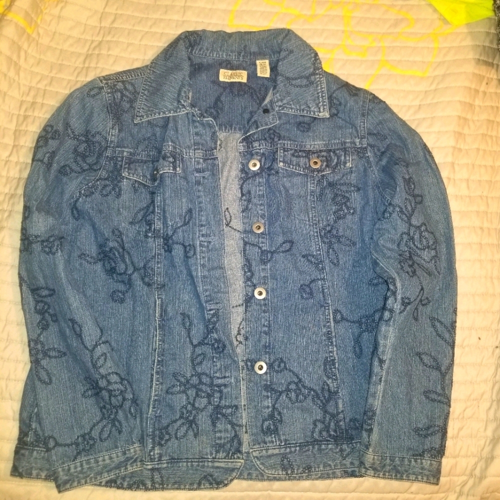 Embroidered jean jacket